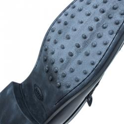 Pre Owned Tod's Black Leather Loafers Size 45