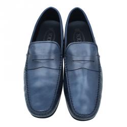مملوكة مسبقًا Tod's Blue Leather Loafers Size 43.5
