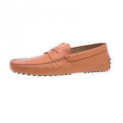 Tod's Orange Leather Penny Loafers Size 42