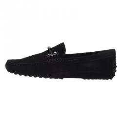 مملوكة مسبقًا حذاء لوفرز تودز بإبزيم هورسبت جلد مدبوغ أسود مقاس 42