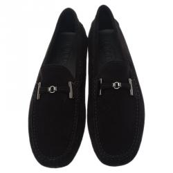 مملوكة مسبقًا حذاء لوفرز تودز بإبزيم هورسبت جلد مدبوغ أسود مقاس 42