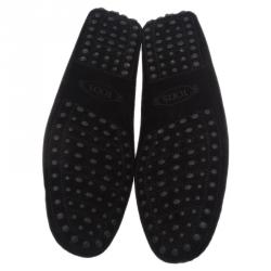 مملوكة مسبقًا حذاء لوفرز تودز بإبزيم هورسبت جلد مدبوغ أسود مقاس 42