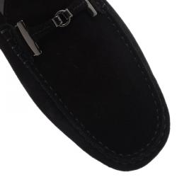 مملوكة مسبقًا حذاء لوفرز تودز بإبزيم هورسبت جلد مدبوغ أسود مقاس 42