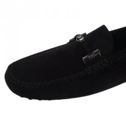 مملوكة مسبقًا حذاء لوفرز تودز بإبزيم هورسبت جلد مدبوغ أسود مقاس 42