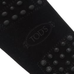 مملوكة مسبقًا حذاء لوفرز تودز بإبزيم هورسبت جلد مدبوغ أسود مقاس 42