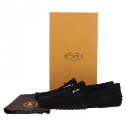 مملوكة مسبقًا حذاء لوفرز تودز بإبزيم هورسبت جلد مدبوغ أسود مقاس 42