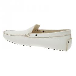Pre Owned Tod's White Leather Loafers Size 44