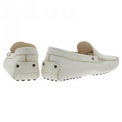 Pre Owned Tod's White Leather Loafers Size 44