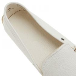 Pre Owned Tod's White Leather Loafers Size 44