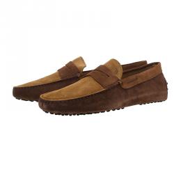 Pre Owned حذاء بيني لوفرز تودز سويدي بني مظلل مقاس 43.5