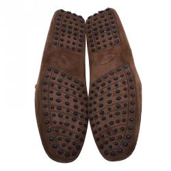 Pre Owned حذاء بيني لوفرز تودز سويدي بني مظلل مقاس 43.5