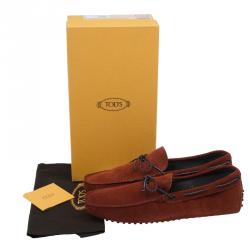 مملوكة مسبقًا Tod's Brown Suede Bow Loafers Size 45