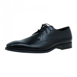 Pre Owned Tod's Black Leather Lace Up Derby Size 46