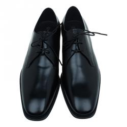 Pre Owned Tod's Black Leather Lace Up Derby Size 46