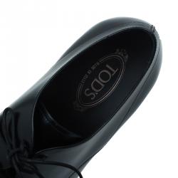 Pre Owned Tod's Black Leather Lace Up Derby Size 46