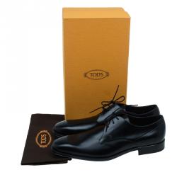 Pre Owned Tod's Black Leather Lace Up Derby Size 46