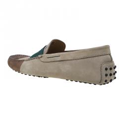 Pre Owned حذاء بيني لوفرز تودز سويدي ثلاثي اللون مقاس 43.5