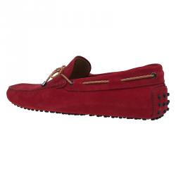 Pre Owned حذاء لوفرز تودز جلد أحمر بفيونكة مقاس 43