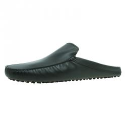 Pre Owned Tod's Olive Green Leather Slippers Size 43