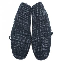 Pre Owned Tod's Grey Printed Suede Bow Loafers Size 45 