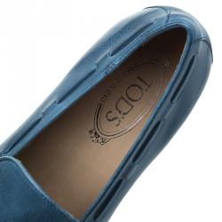 مملوكة مسبقًا حذاء لوفرز تودز بفيونكة جلد أزرق مقاس 43