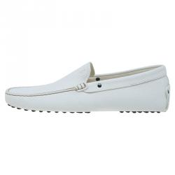 Tod's White Leather Slip On Loafers Size 41.5