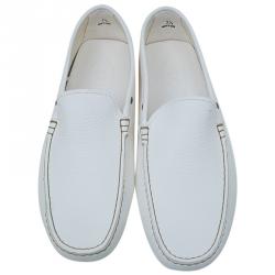 Tod's White Leather Slip On Loafers Size 41.5