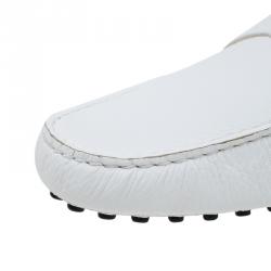 مملوكة مسبقًا Tod's White Leather Penny Loafers Size 44.5