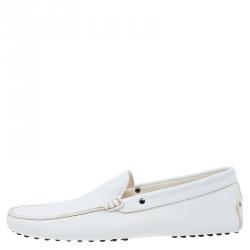 Pre Owned حذاء لوفرز تودز جلد أبيض مقاس 44