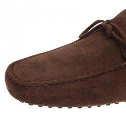 Pre Owned Tod's Brown Suede Bow Loafers Size 41.5