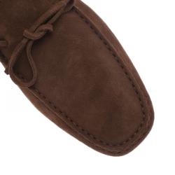 Pre Owned Tod's Brown Suede Bow Loafers Size 41.5