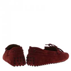 مملوكة مسبقًا Tod's Red Suede Bow Loafers Size 43
