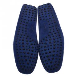 Pre Owned Tod's Blue Suede Bow Loafers Size 43