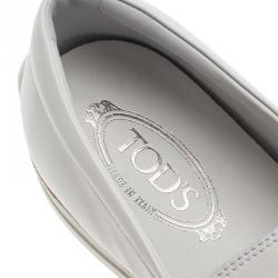 Pre Owned حذاء رياضي تودز إسبادريل جلد أبيض مقاس 42.5