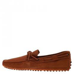 Pre Owned لوفرز تودز فيونكة سويدي وردي محمر مقاس 43