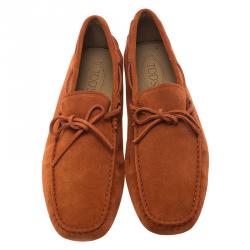 Pre Owned لوفرز تودز فيونكة سويدي وردي محمر مقاس 43