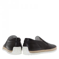 Pre Owned Tod's Brown Leather Espadrille Sneakers Size 44