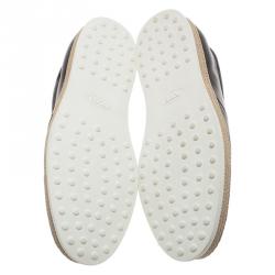 Pre Owned Tod's Brown Leather Espadrille Sneakers Size 44