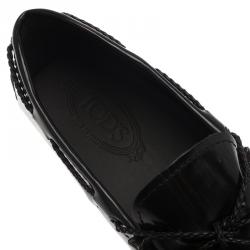 مملوكة مسبقًا Tod's Brown Patent Bow Loafers Size 42.5