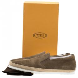 Pre Owned Tod's Grey Suede Espadrille Sneakers Size 45