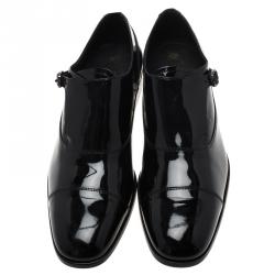 Tod's Black Patent Monk Strap Shoes Size 44