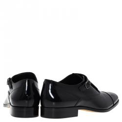 Tod's Black Patent Monk Strap Shoes Size 44