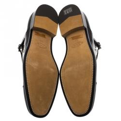 Tod's Black Patent Monk Strap Shoes Size 44