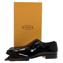 Tod's Black Patent Monk Strap Shoes Size 44