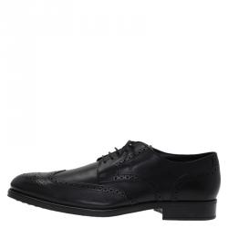 مملوكة مسبقًا Tod's Black Brogue Leather Lace Up Oxfords Size 45