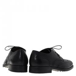 مملوكة مسبقًا Tod's Black Brogue Leather Lace Up Oxfords Size 45