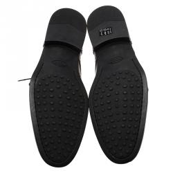 مملوكة مسبقًا Tod's Black Brogue Leather Lace Up Oxfords Size 45