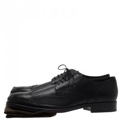 مملوكة مسبقًا Tod's Black Brogue Leather Lace Up Oxfords Size 45