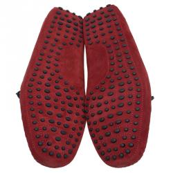 مملوكة مسبقًا Tod's for Ferrari Red Suede Bow Loafers Size 44