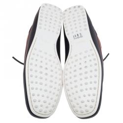 Pre Owned Tod's for Ferrari Two Tone Leather Boat Shoes Size 45.5